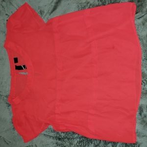Chiffon, lightweight, short sleeve top, red